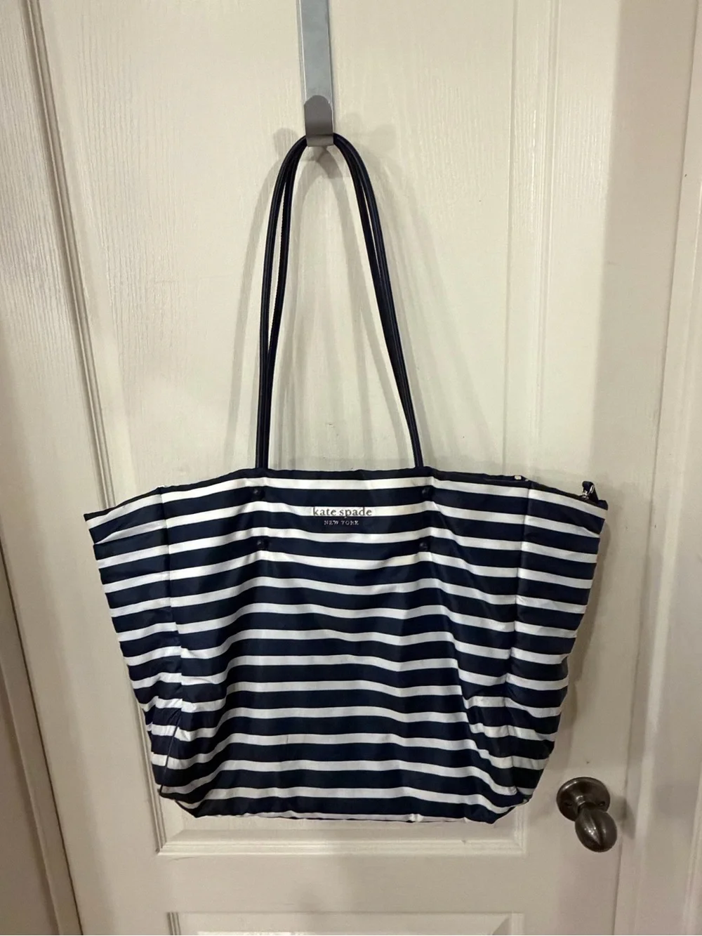 Kate Spade Navy and White Striped Tote